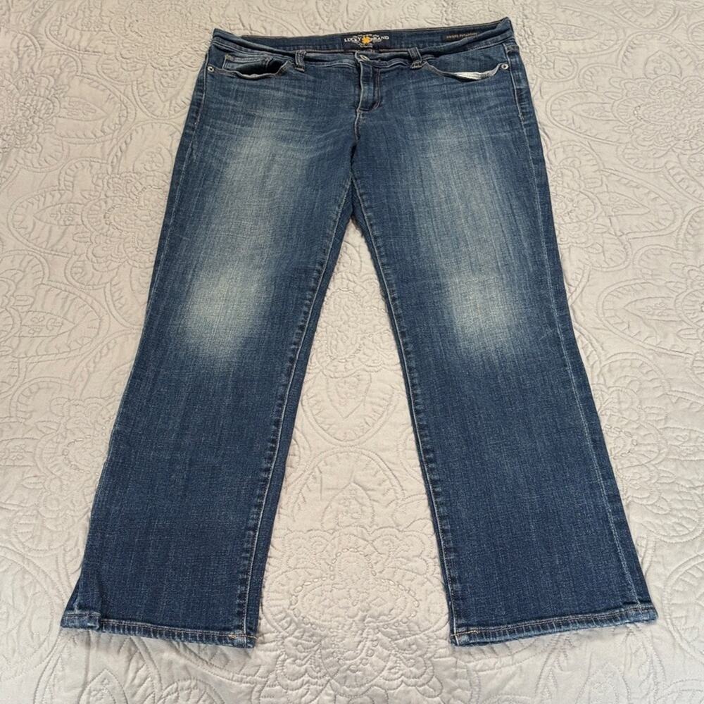 Lucky Brand Women’s “Sweet” Straight Leg Jeans in Mid Blue Wash